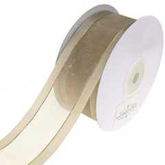 Gold-Lined Satin Edge Organza Ribbon, 25-yard