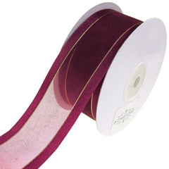 Gold-Lined Satin Edge Organza Ribbon, 25-yard