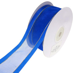 Gold-Lined Satin Edge Organza Ribbon, 25-yard