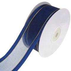 Gold-Lined Satin Edge Organza Ribbon, 25-yard