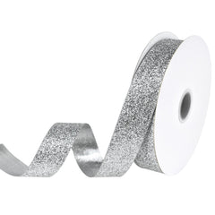 Nylon Metallic Glitter Ribbon, 7/8-inch, 25-yard