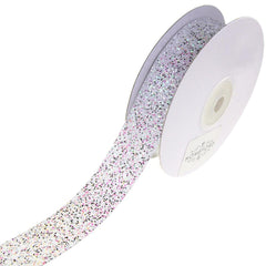 Frosted Sparkling Glitter Ribbon, 7/8-Inch, 10-Yard