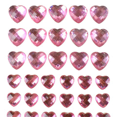 Heart Shaped Rhinestone Stickers, Assorted Sizes, 54-Count