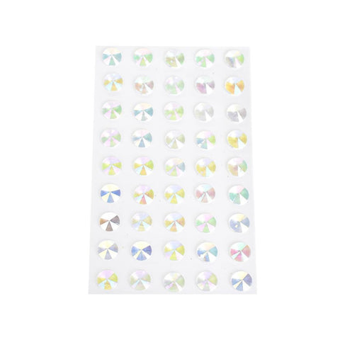 Round Clear Iridescent Gem Stone Stickers, 45-Count