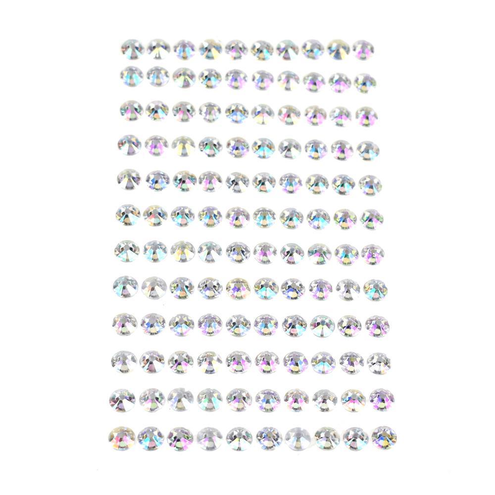 Round Metallic Iridescent Stone Stickers, 120-Count