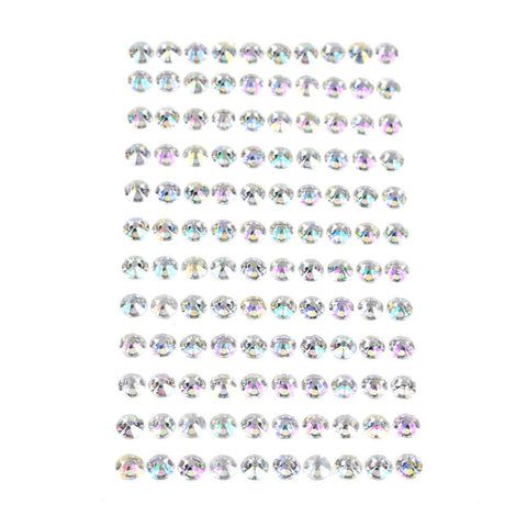 Round Metallic Iridescent Stone Stickers, 120-Count