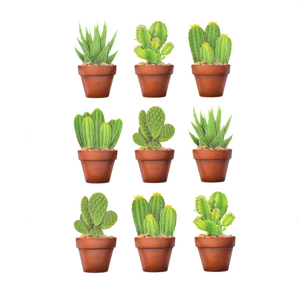 Thorny Succulents 3D Pop-Up Stickers, 9-Piece