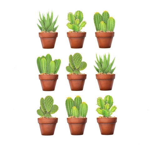 Thorny Succulents 3D Pop-Up Stickers, 9-Piece