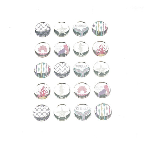Mermaid Dots Epoxy Shimmer Stickers, 20-Piece