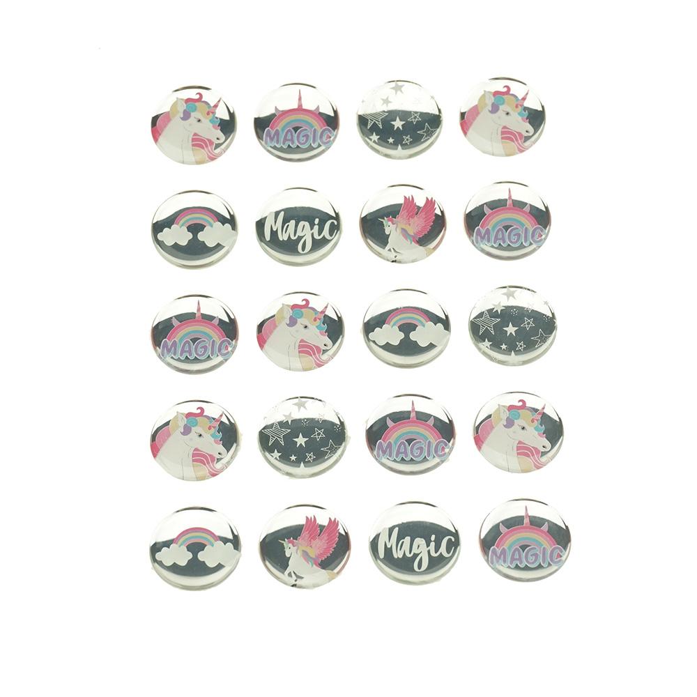 Unicorn Dots Epoxy Shimmer Stickers, 20-Piece