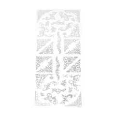 Elegant Scroll Swirl Foil Corner Stickers, 32-Piece