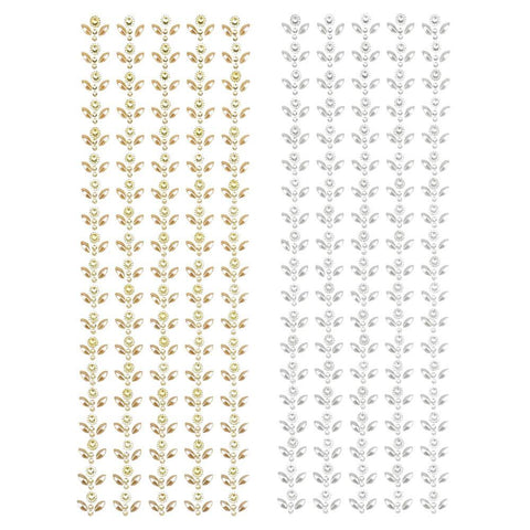 Pearl Floral Jewel Border Stickers, 5-Count