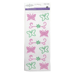 Floral Butterfly Gem Art Craft 3D Stickers, 11-Piece