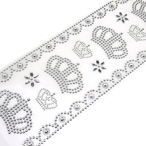 Royal Crown Gem Rhinestone Art Stickers, 12-Piece