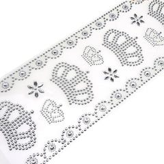 Royal Crown Gem Rhinestone Art Stickers, 12-Piece