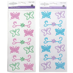 Floral Butterfly Gem Art Craft 3D Stickers, 11-Piece