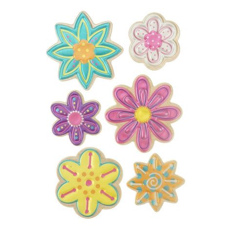 Puffy Embossed 3D Flower Stickers, 6-Count
