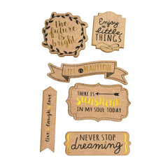 Inspirational 3D Wood Stickers, 6-Count
