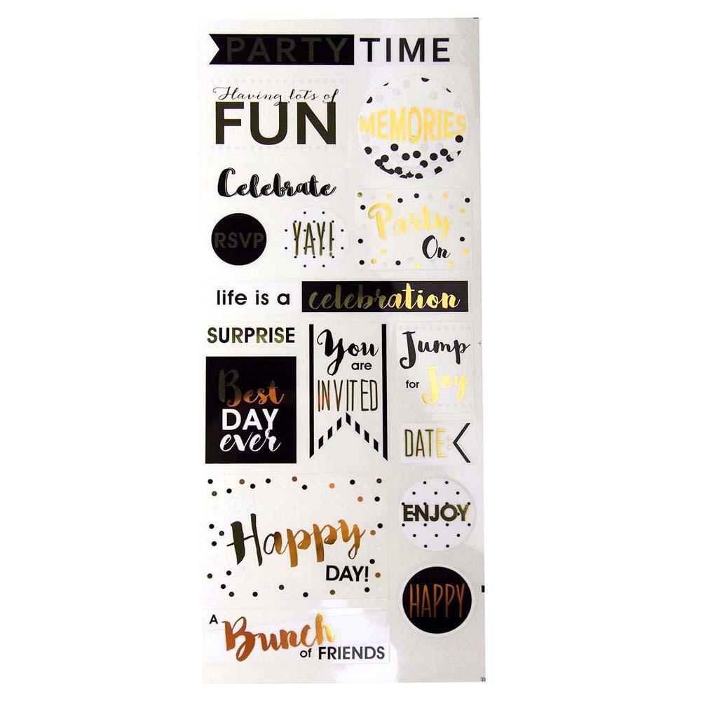 Party Time Photo Safe Clear Foil Stickers, 17-Count