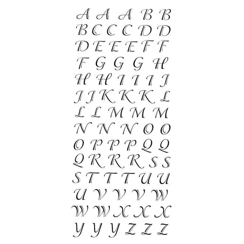 Script Alphabet Letter Fancy Foil Stickers, 1/2-inch, 78-count