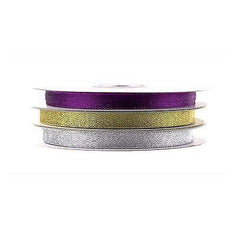 Metallic Taffeta Christmas Ribbons, 25-yard