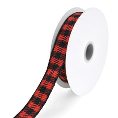 Christmas Woven Buffalo Plaid Ribbon, 7/8-Inch, 10-Yard