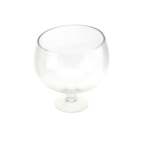 Clear Slant Cut Bowl Vase, 8-1/2-Inch