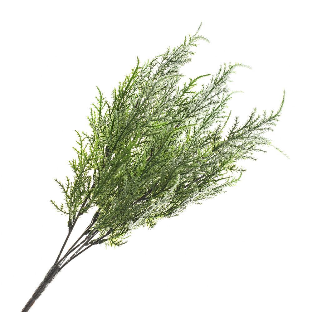 Artificial Snowy Cypress Spray, 17-Inch