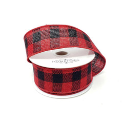 Christmas Buffalo Checkered Wired Ribbon, 10-Yard