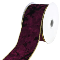 Christmas Velvet and Gold Back Wired Ribbon, 2-1/2-Inch 10-Yard