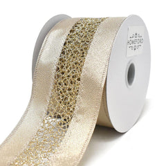 Elegant Satin Ribbon with Glitter Web Center Wired Ribbon, 2-1/2-Inch, 10-Yard