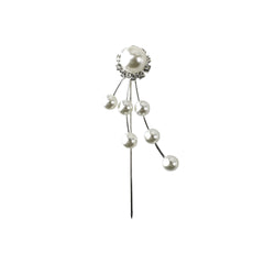 Dangle Pearl Floral Pins, 3-1/4-Inch, 8-Count