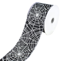 Satin Spider Webs Wired Ribbon, 10-yard