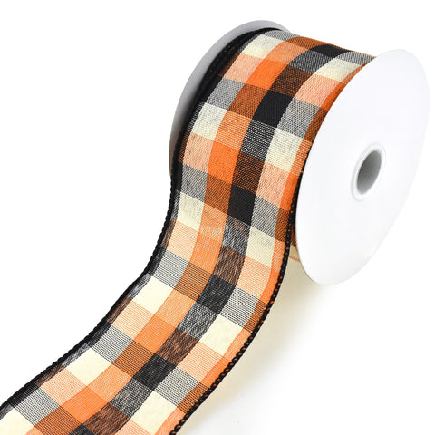 Afternoon Tonal Plaid Wired Edge Ribbon, 2-1/2-Inch, 10-Yard