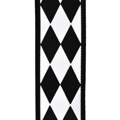 Classic Harlequin Diamonds Satin Ribbon, 5/8-Inch, 10-Yard - Black/White