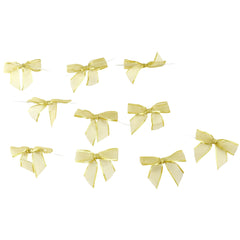 Metallic Mesh Twist Tie Bows, 3-1/4-Inch, 100-Count