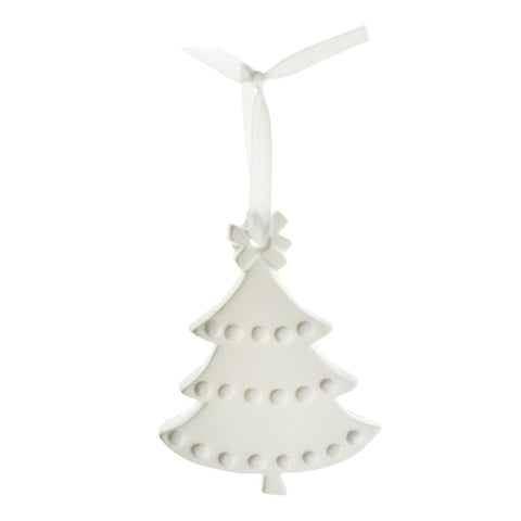 3D Plaster Christmas Tree DIY Ornament, 3-3/4-Inch