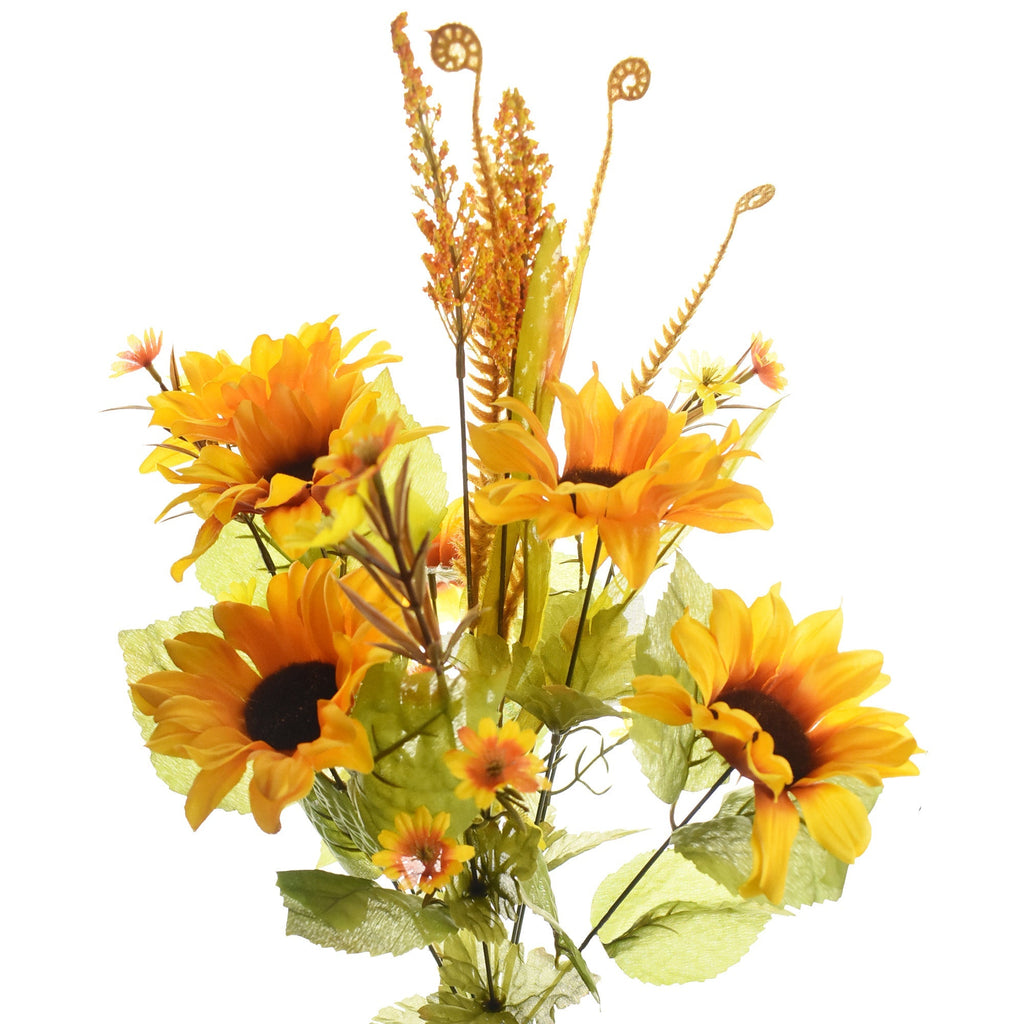 Artificial Satin Sunflower Spray, 22-Inch