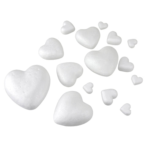 Assorted Polyfoam Craft Hearts, 15-piece