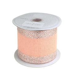Glitter-Edge Criss-Cross Canvas Ribbon, 2-1/2-inch, 10 Yards