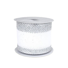 Glitter-Edge Criss-Cross Canvas Ribbon, 2-1/2-inch, 10 Yards