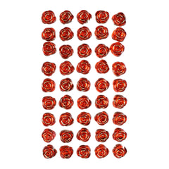 Rose Shaped Rhinestone Stickers, 9/16-Inch, 45-Count