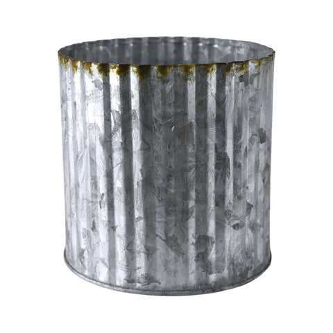 Corrugated Metal Tin Pot, 4-1/2-inch