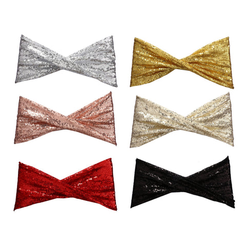 Twisted Sequin Chair Sash, 12-1/2-Inch x 7-1/2-Inch, 6-Count