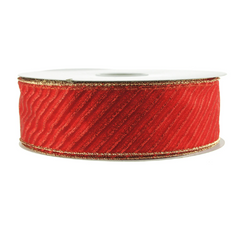 Red Glitter Stripes Organza Ribbon Wired Edge, 2-1/2-inch, 50-yard