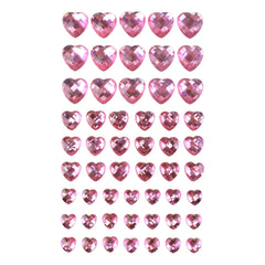 Heart Shaped Rhinestone Stickers, Assorted Sizes, 54-Count