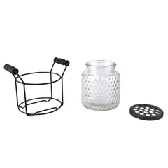 Honeycomb Potpourri Glass Jar, 4-1/4-inch