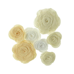 3D Crochet Flower Embellishments, 7-Piece