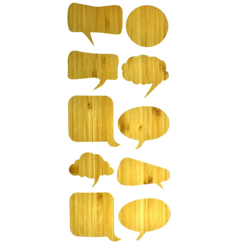 Word Bubble Bamboo Stickers, 2-Inch, 10-Piece