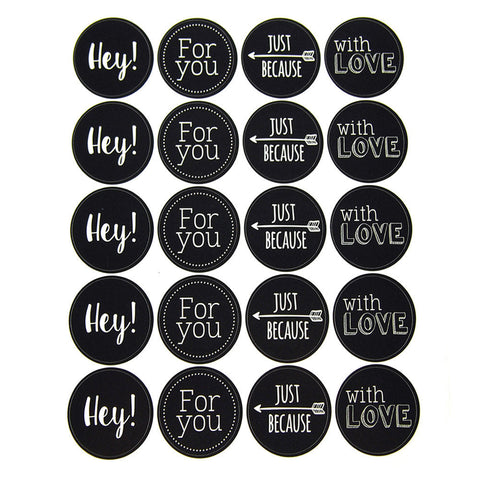 Seal Stickers, 2-inch, 40-piece, Chalkboard